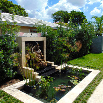 Zen Water Feature With Small Pond in Boca Raton, Florida