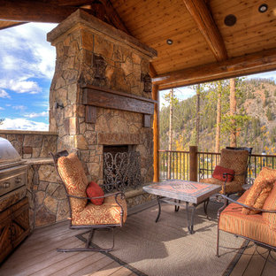 Idee per un portico rustico con pedane
