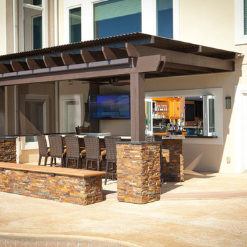 Attached Louvered Roof with Bar