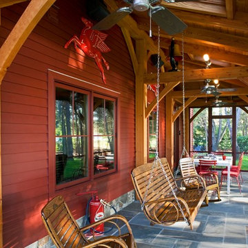 Barn terrace and screened porch