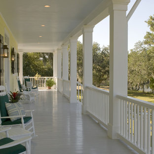 This is an example of a traditional back porch design in New Orleans.