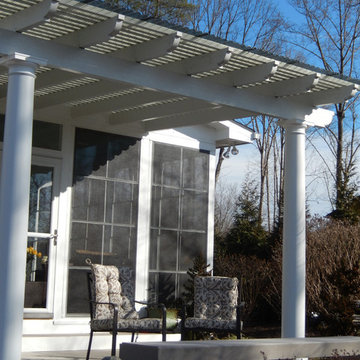 Belews Landing Pergola with Aluminum Rafters and Polycarbonate Roof