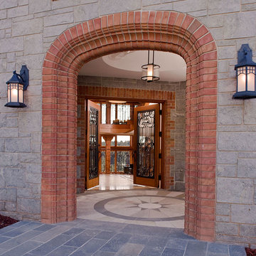 Brick & Limestone Entry Porch