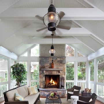 Chevy Chase DC Porch Addition with Fireplace