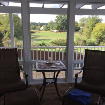 Clemmons, NC Eze Breeze Window Room with Double White Aluminum Pergolas.