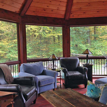 Clifton Park Timberwick Mahogony & Cedar Screened Porch Pregola addition