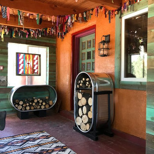 Idee per un portico american style di medie dimensioni e davanti casa con un portico chiuso