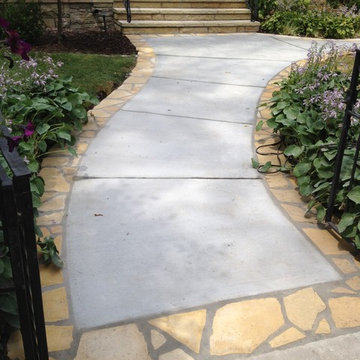 Concrete and Stone Front Walkway in Edina