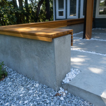 Concrete And Wood Bench