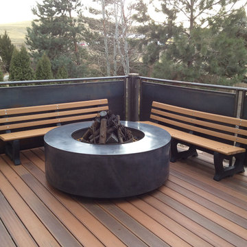 Concrete fire pits and fireplace surrounds