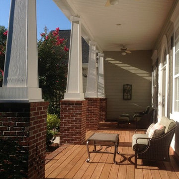 Craftsman Style Front Porch with Brick Accents