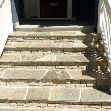 Custom front entry stone steps