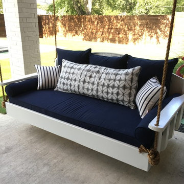 Daybed swing with Sunbrella cushions and pillows