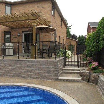 Deck with Seating Area and Stone Steps