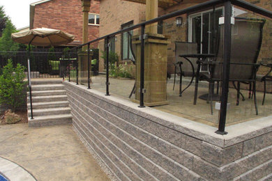 Deck with Seating Area and Stone Steps