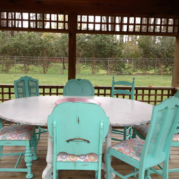 Dining table repurpose into client's gazebo