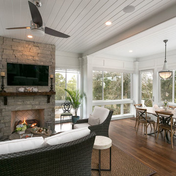 Enclosed Porch with Fireplace