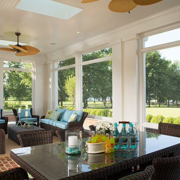 Entertainment sun room with expansive water views