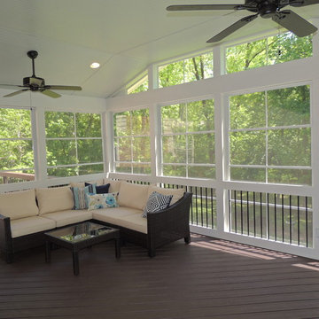 EzeBreeze porch with Trex deck in Reverdy