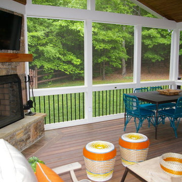 Fiberon Deck and Screened Porch with Fireplace