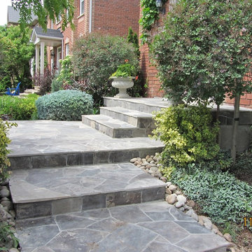 Flagstone Rebuilt Front Entryway with New Porch, Landings and Walkways