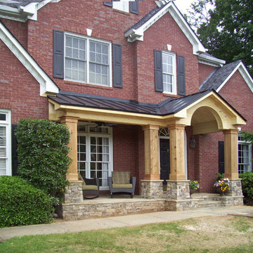 Front Porch Addition with Stone Piers