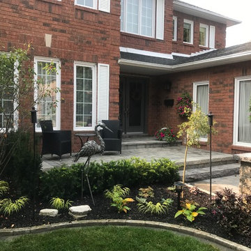 Front yard transformation with new sitting area and grand entrance