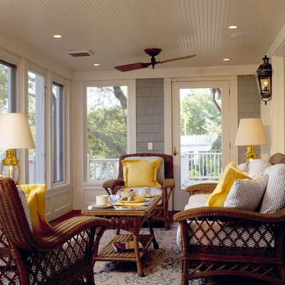 Classic porch idea in DC Metro with a roof extension