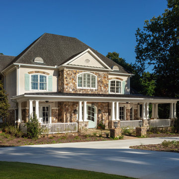 Grand Southern Porch   Custom Golf Cart Garage