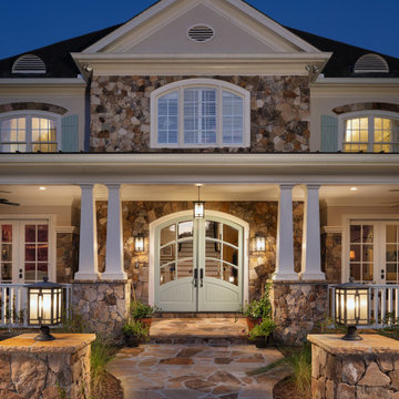 Grand Southern Porch   Custom Golf Cart Garage