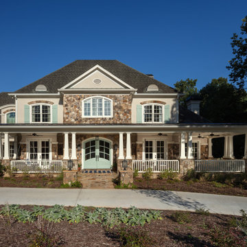 Grand Southern Porch   Custom Golf Cart Garage