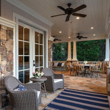 Grand Southern Porch   Custom Golf Cart Garage