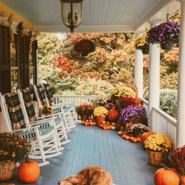 Greens and yellows pop on stunning autumn porch