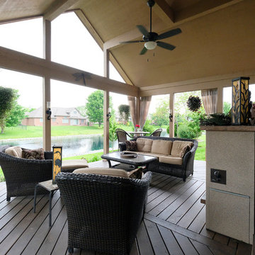Greenwood covered porch and deck addition
