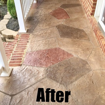 Hand Carved Flagstone Front Porch