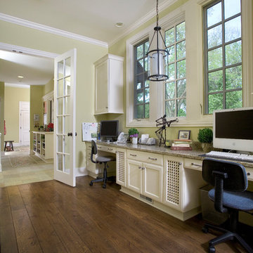 Homework Room with White Brookhaven Cabinetry