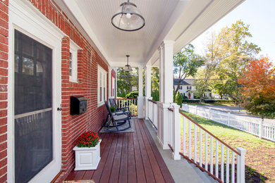 Transitional front porch idea in New York
