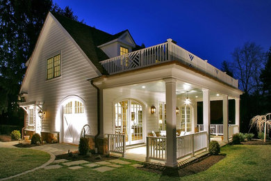 This is an example of a classic veranda in DC Metro with a roof extension.