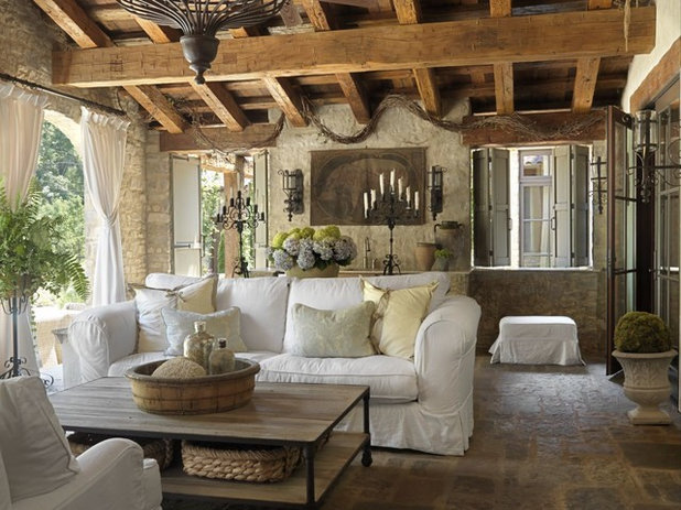 Shabby-chic Style Porch Mediterranean Porch