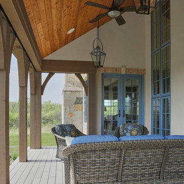 Mettawa French Country Screen Porch with Phantom Screens