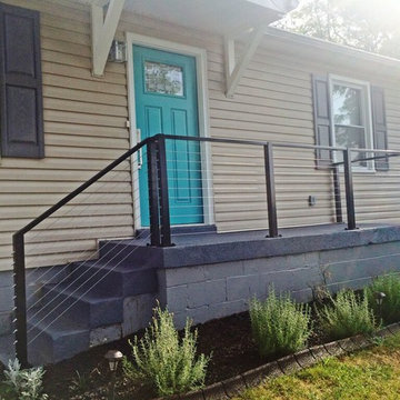 Nashville, TN: Black Aluminum Post & Top Rail with Stainless Cable Infill