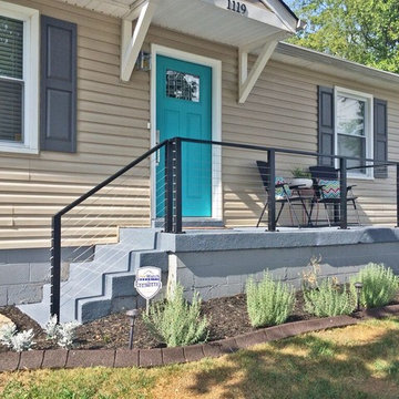 Nashville, TN: Black Aluminum Post & Top Rail with Stainless Cable Infill