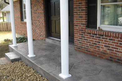 New Stamped Concrete Porch and Posts