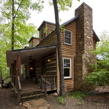 North Georgia log cabin, front porch