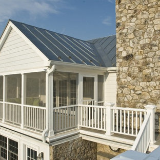 Country porch photo in Other with a roof extension