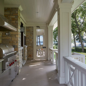 Outdoor Kitchen with a View of Lake Geneva