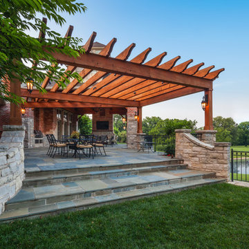 Outdoor Screened Pavilion with Pergola