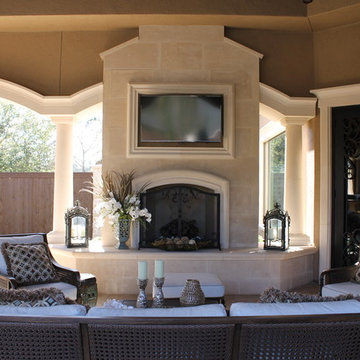 Outdoor Stone Fireplace Surround