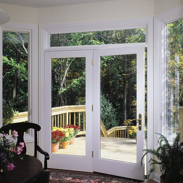 Pella® ProLine® ENERGYSTAR®-qualified hinged patio doors offer timeless style