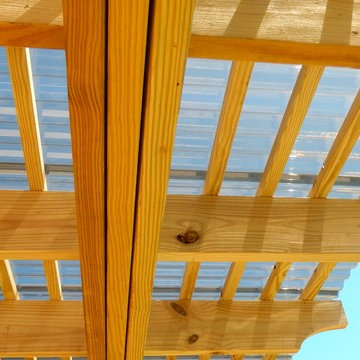 Polycarbonate Roof Covering Wood Pergola in Winston Salem